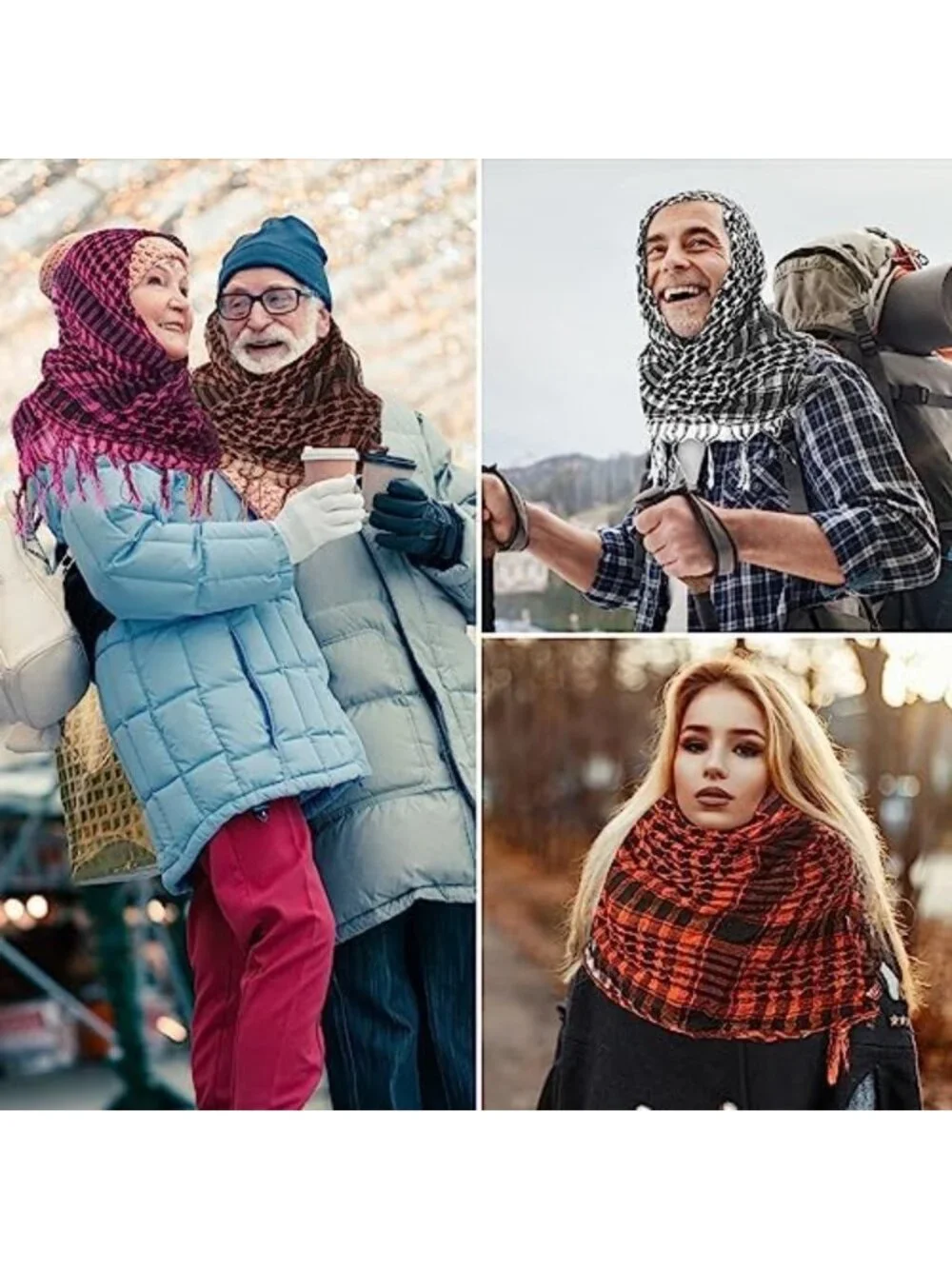 15 Pcs Tactical Shemagh Scarf Set, Keffiyeh Head Wraps, 43x43 Inches, Outdoor